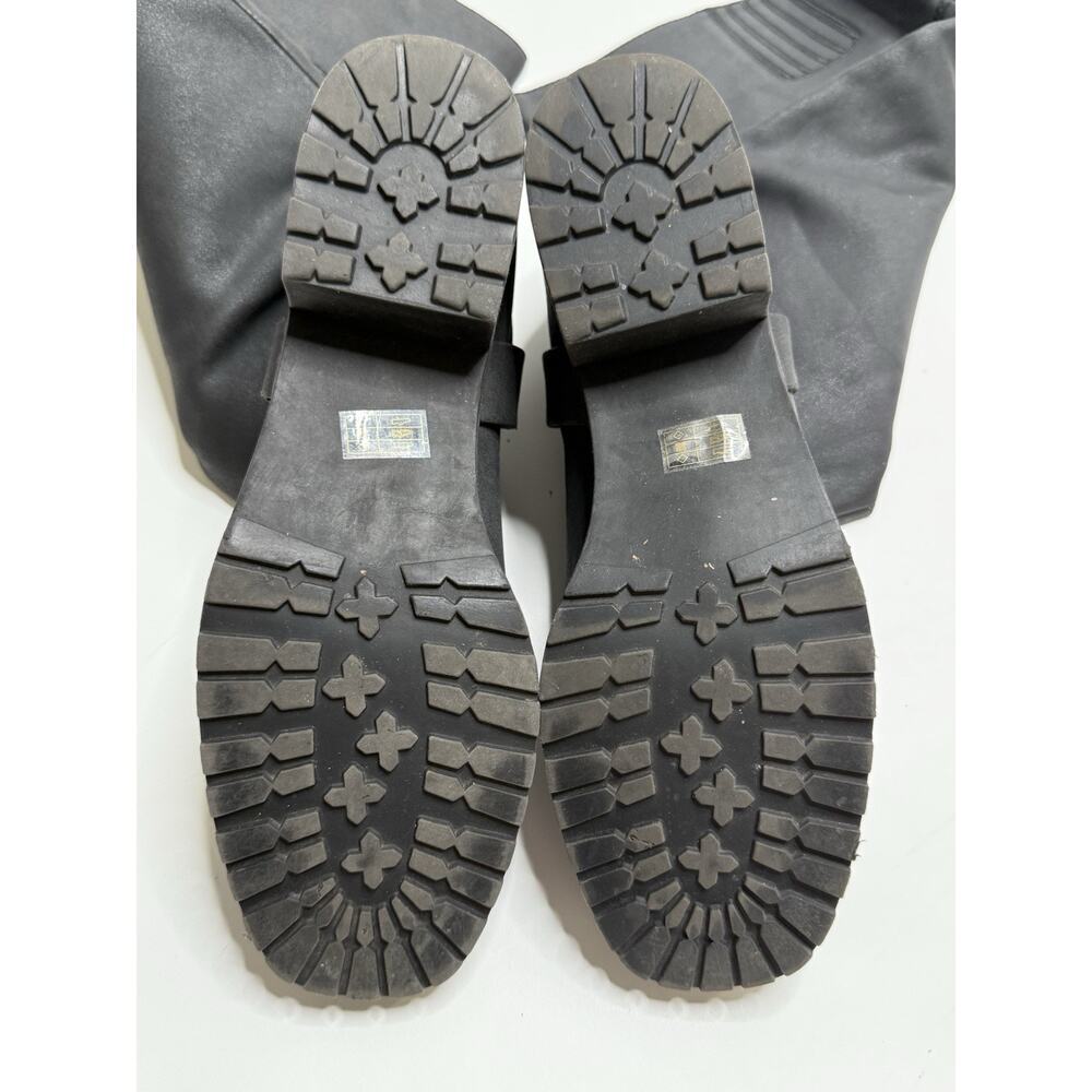 JustFab Charcoal Moto Boots - Picture 3 of 6